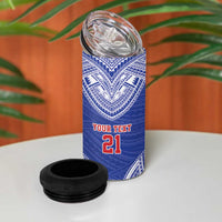 Manu Samoa Pacific Samoa Rugby Custom 4 in 1 Can Cooler Tumbler Polynesian Pattern LT9 - Polynesian Pride