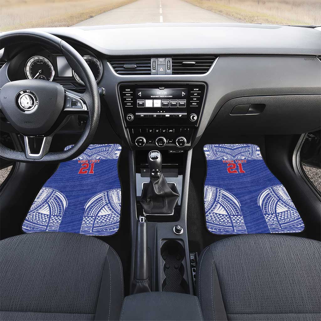 Manu Samoa Pacific Samoa Rugby Custom Car Mats Polynesian Pattern LT9 Set 2pcs - Front Blue - Polynesian Pride