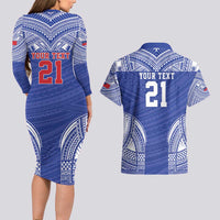 Manu Samoa Pacific Samoa Rugby Custom Couples Matching Long Sleeve Bodycon Dress and Hawaiian Shirt Polynesian Pattern LT9 - Polynesian Pride