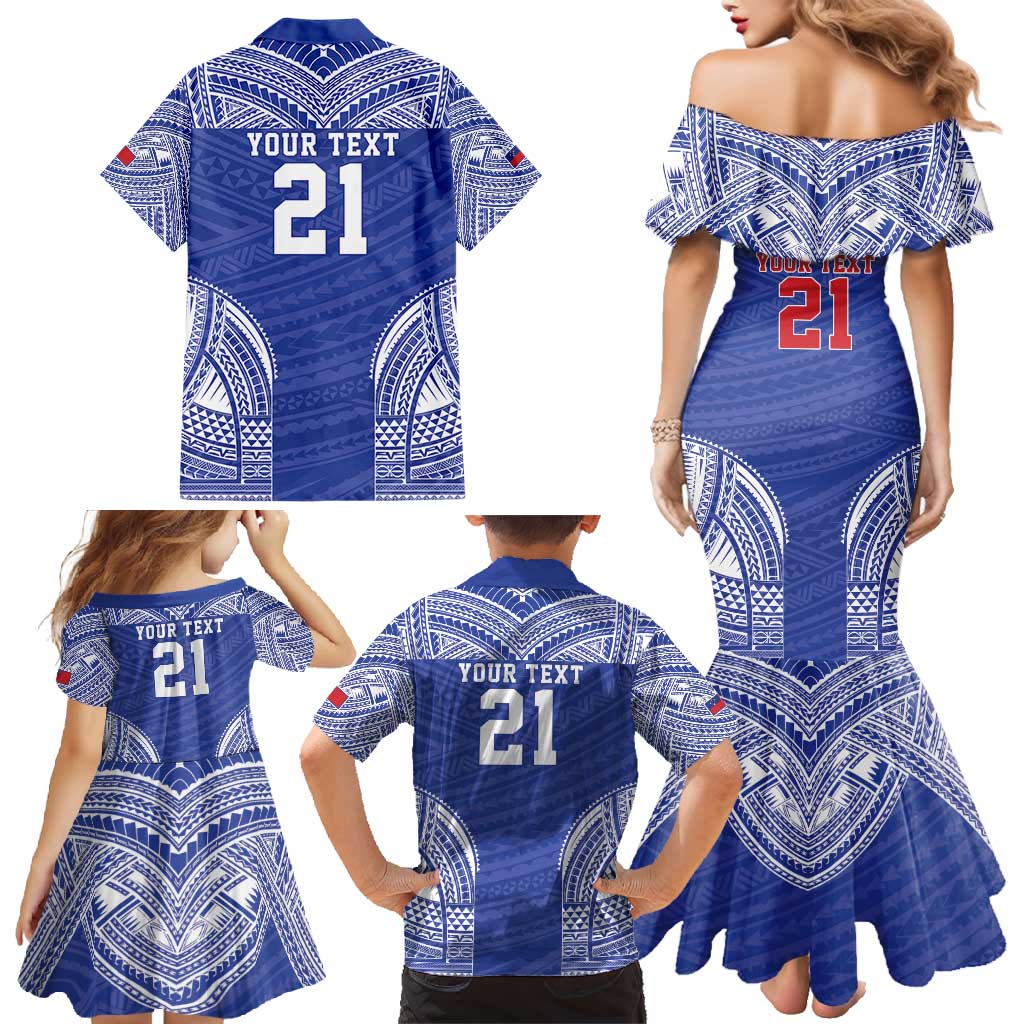 Manu Samoa Pacific Samoa Rugby Custom Family Matching Mermaid Dress and Hawaiian Shirt Polynesian Pattern