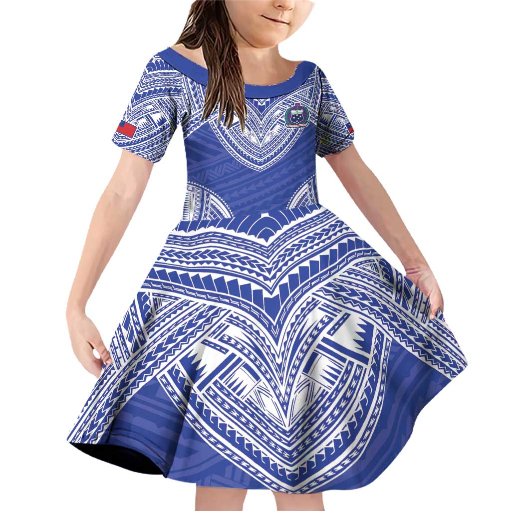 Manu Samoa Pacific Samoa Rugby Custom Family Matching Off Shoulder Short Dress and Hawaiian Shirt Polynesian Pattern