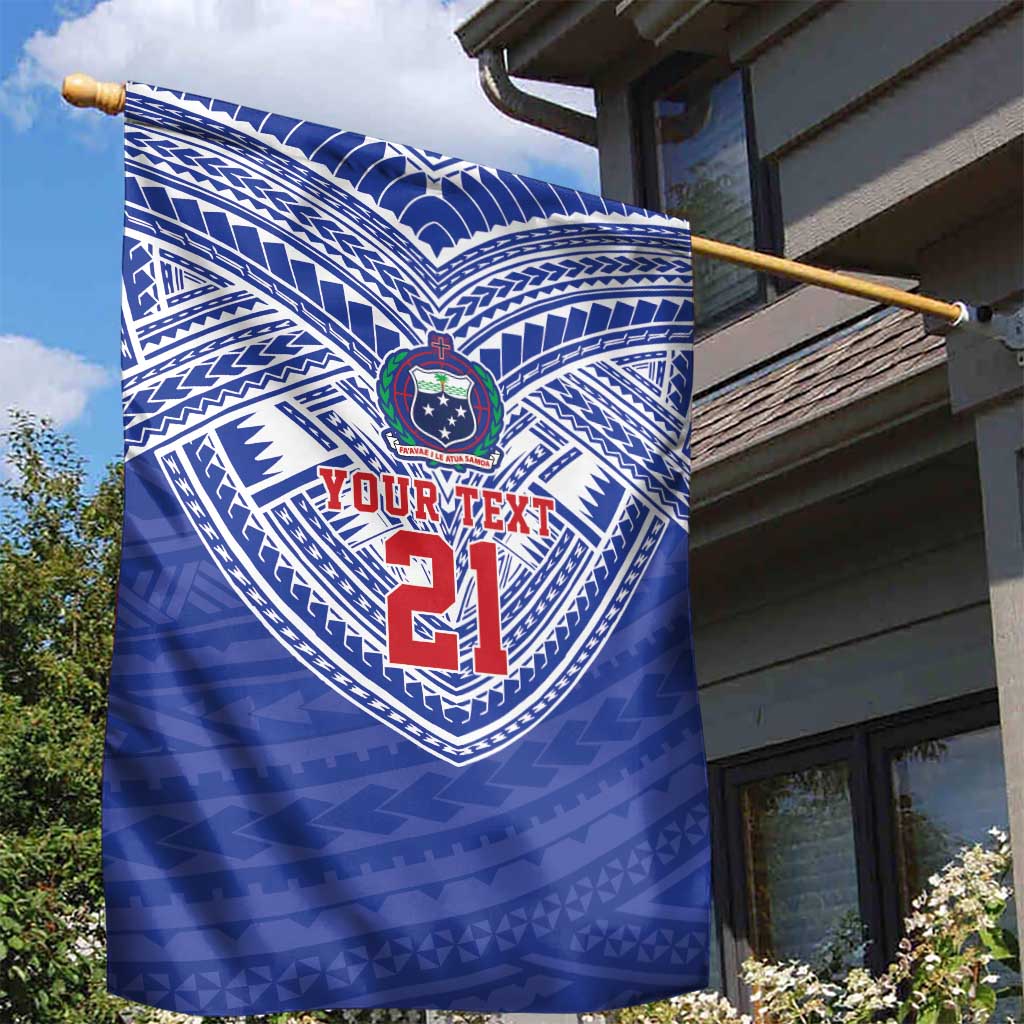 Manu Samoa Pacific Samoa Rugby Custom Garden Flag Polynesian Pattern