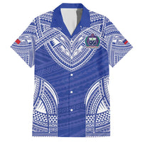 Manu Samoa Pacific Samoa Rugby Custom Hawaiian Shirt Polynesian Pattern LT9 Blue - Polynesian Pride