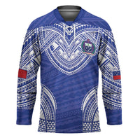 Manu Samoa Pacific Samoa Rugby Custom Hockey Jersey Polynesian Pattern LT9 Unisex Blue - Polynesian Pride