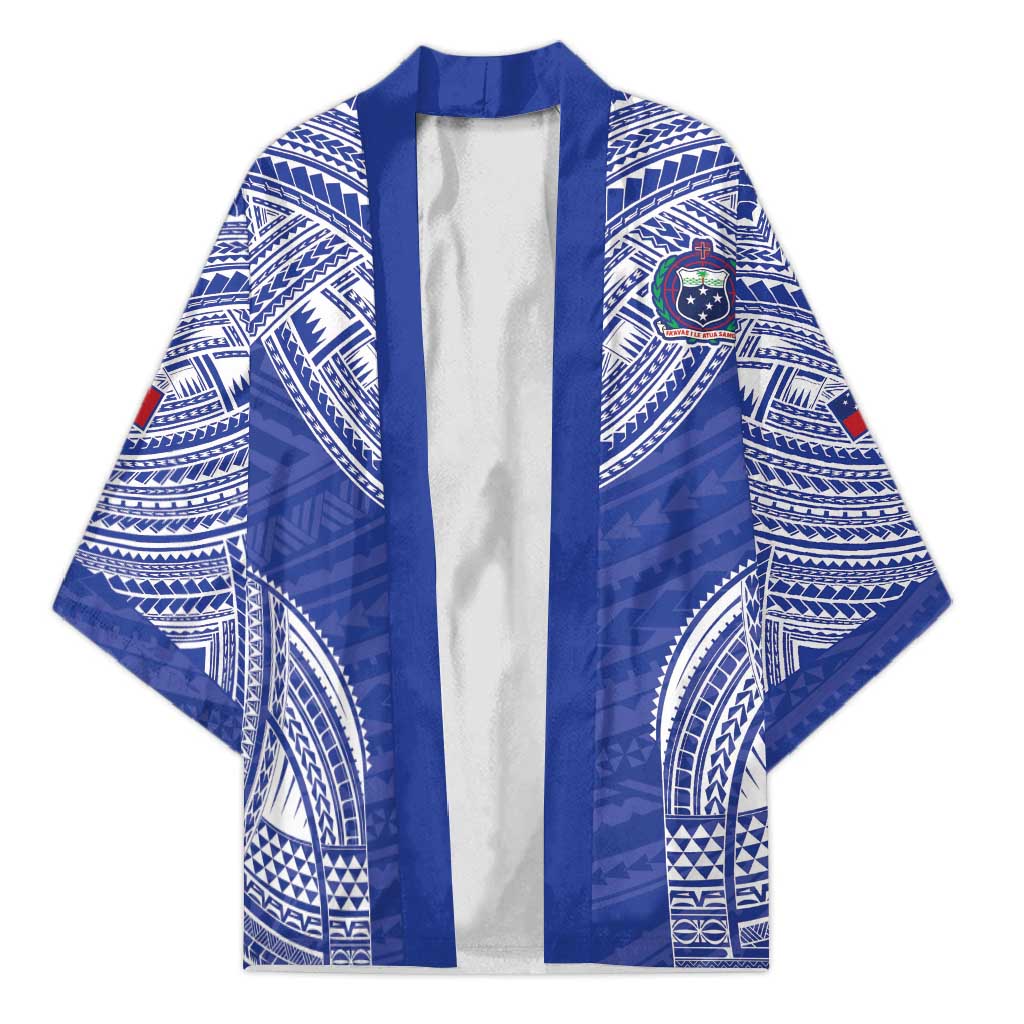 Manu Samoa Pacific Samoa Rugby Custom Kimono Polynesian Pattern LT9 Unisex Blue - Polynesian Pride