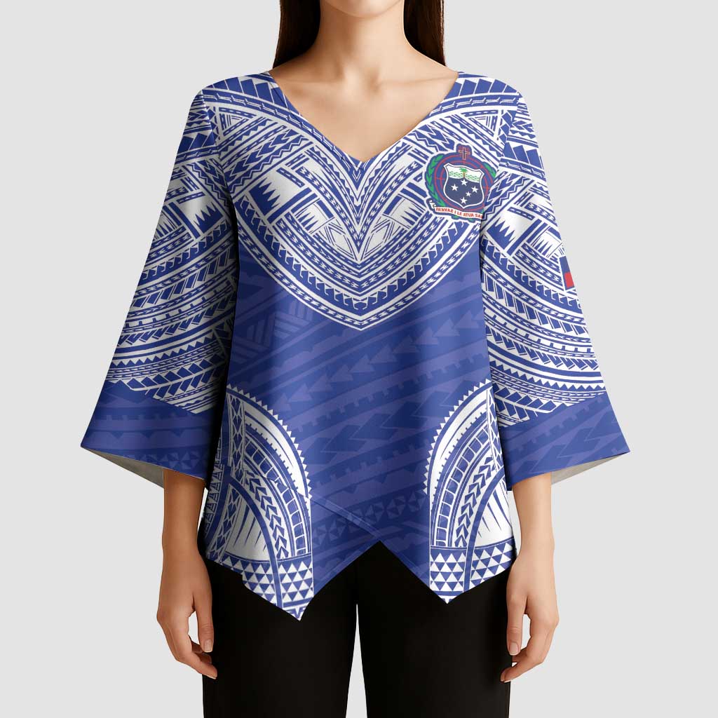 Manu Samoa Pacific Samoa Rugby Custom Kimono Sleeve Blouse Polynesian Pattern LT9 - Polynesian Pride