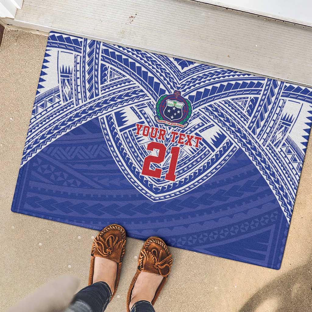 Manu Samoa Pacific Samoa Rugby Custom Rubber Doormat Polynesian Pattern LT9 - Polynesian Pride