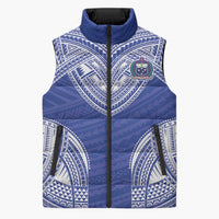 Manu Samoa Pacific Samoa Rugby Custom Sleeveless Puffer Jacket Polynesian Pattern LT9 Unisex Blue - Polynesian Pride
