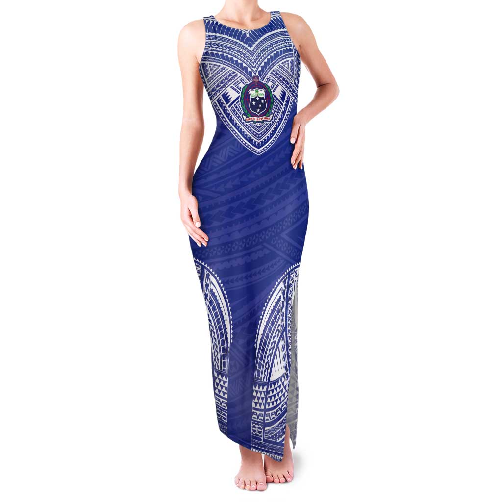 Manu Samoa Pacific Samoa Rugby Custom Tank Maxi Dress Polynesian Pattern