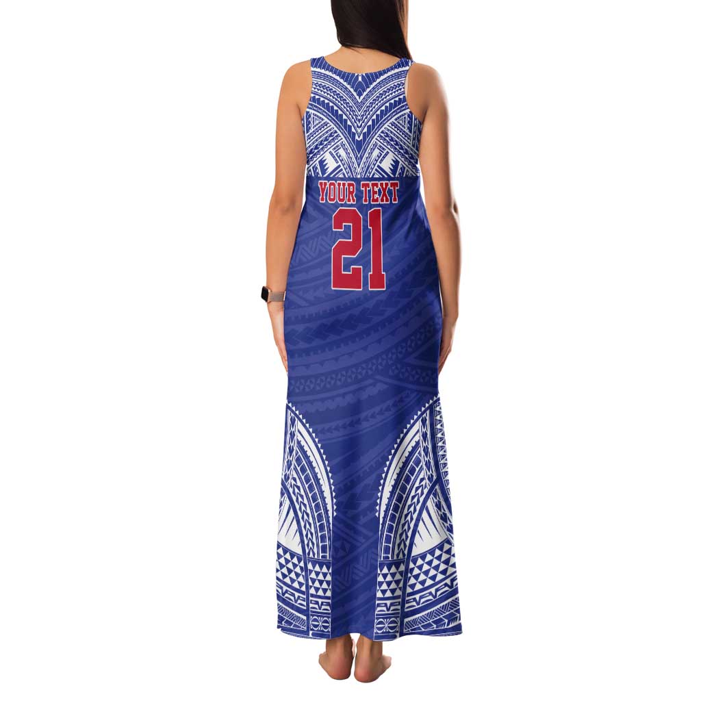Manu Samoa Pacific Samoa Rugby Custom Tank Maxi Dress Polynesian Pattern