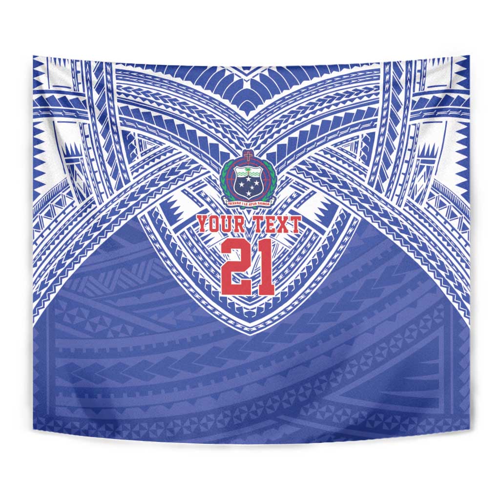 Manu Samoa Pacific Samoa Rugby Custom Tapestry Polynesian Pattern
