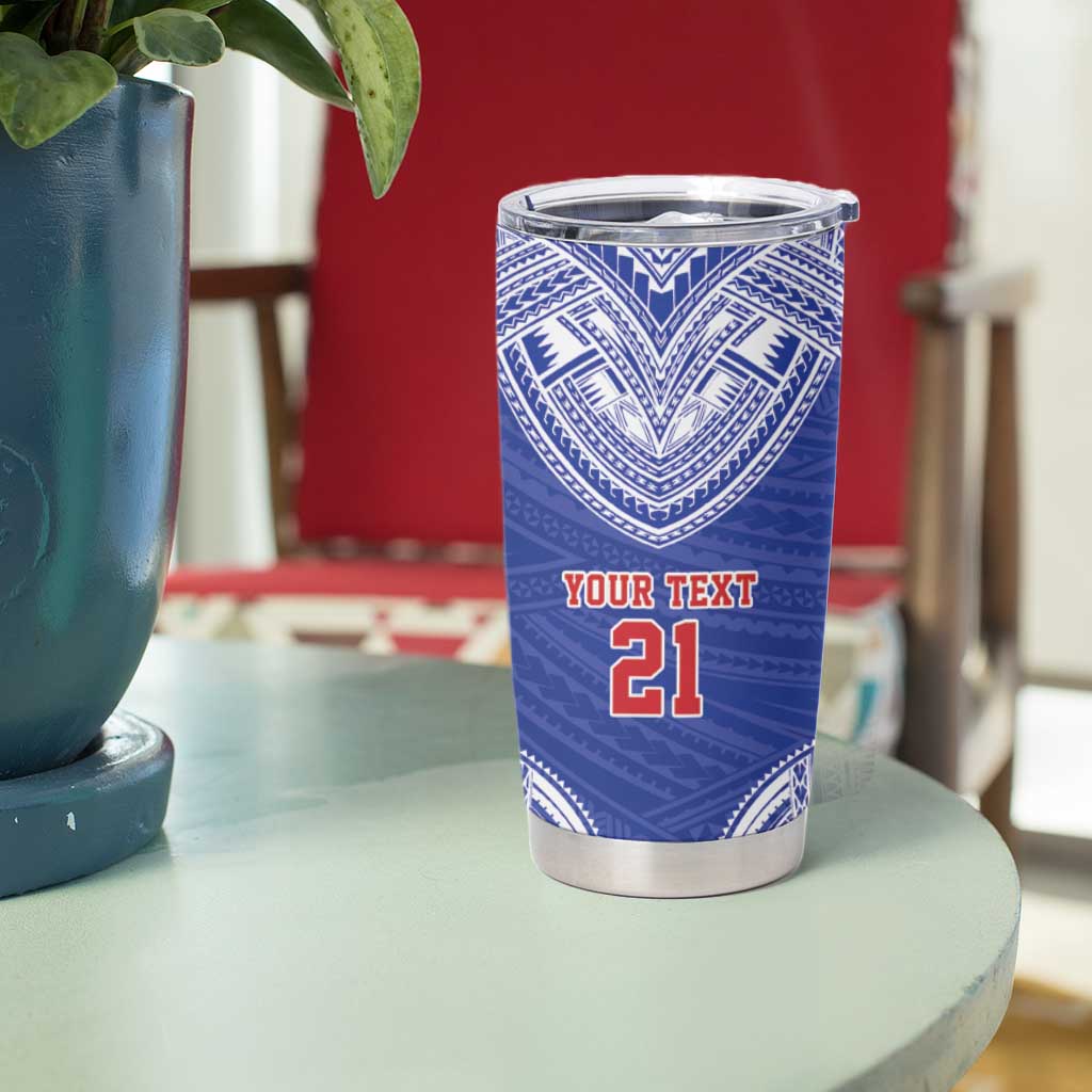 Manu Samoa Pacific Samoa Rugby Custom Tumbler Cup Polynesian Pattern
