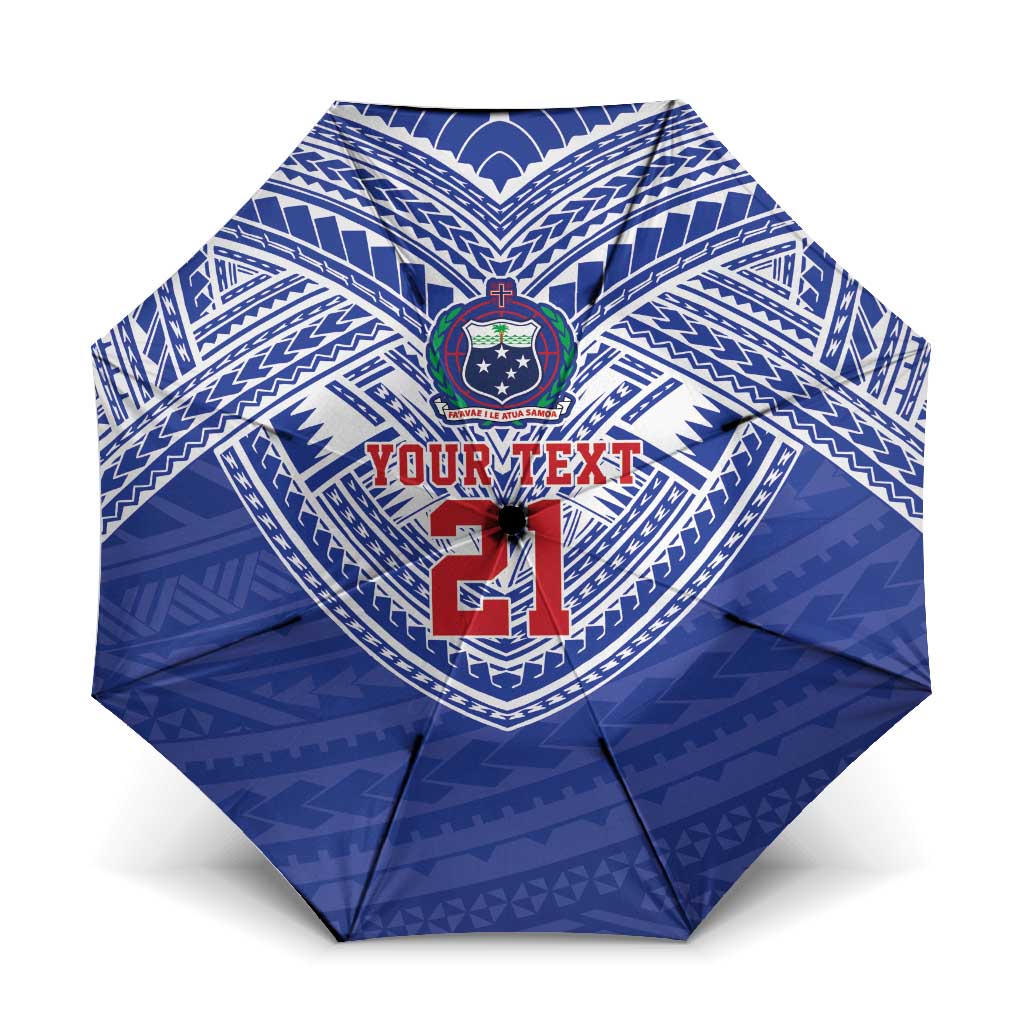 Manu Samoa Pacific Samoa Rugby Custom Umbrella Polynesian Pattern LT9 One Size Folded 11.42 inch Opened Diameter 37.4 inch Blue - Polynesian Pride