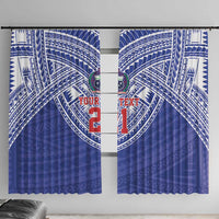 Manu Samoa Pacific Samoa Rugby Custom Window Curtain Polynesian Pattern