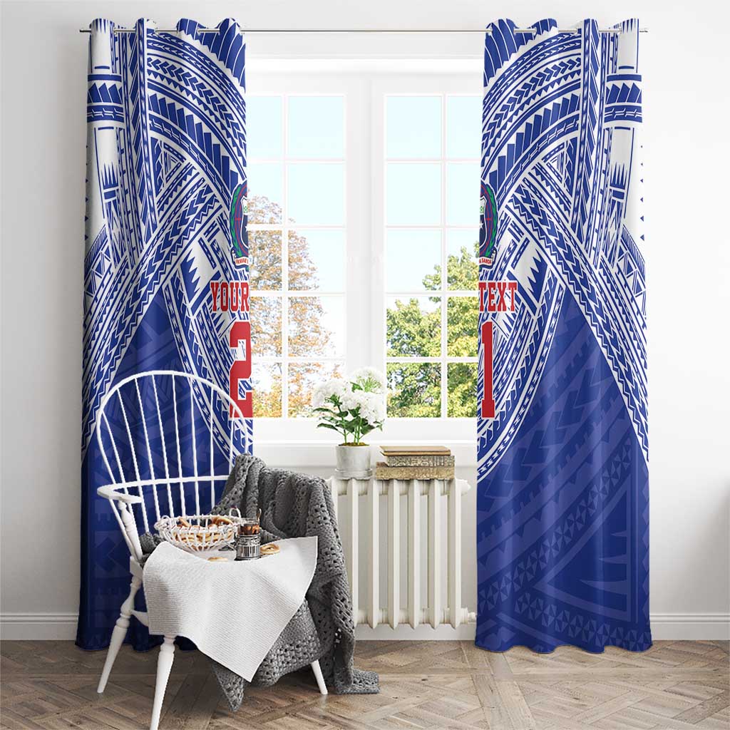 Manu Samoa Pacific Samoa Rugby Custom Window Curtain Polynesian Pattern