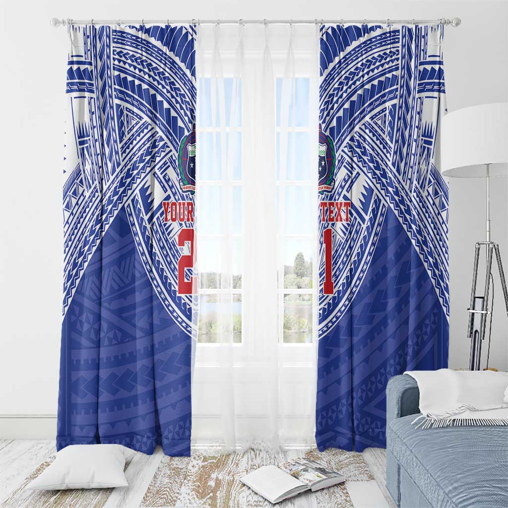 Manu Samoa Pacific Samoa Rugby Custom Window Curtain Polynesian Pattern