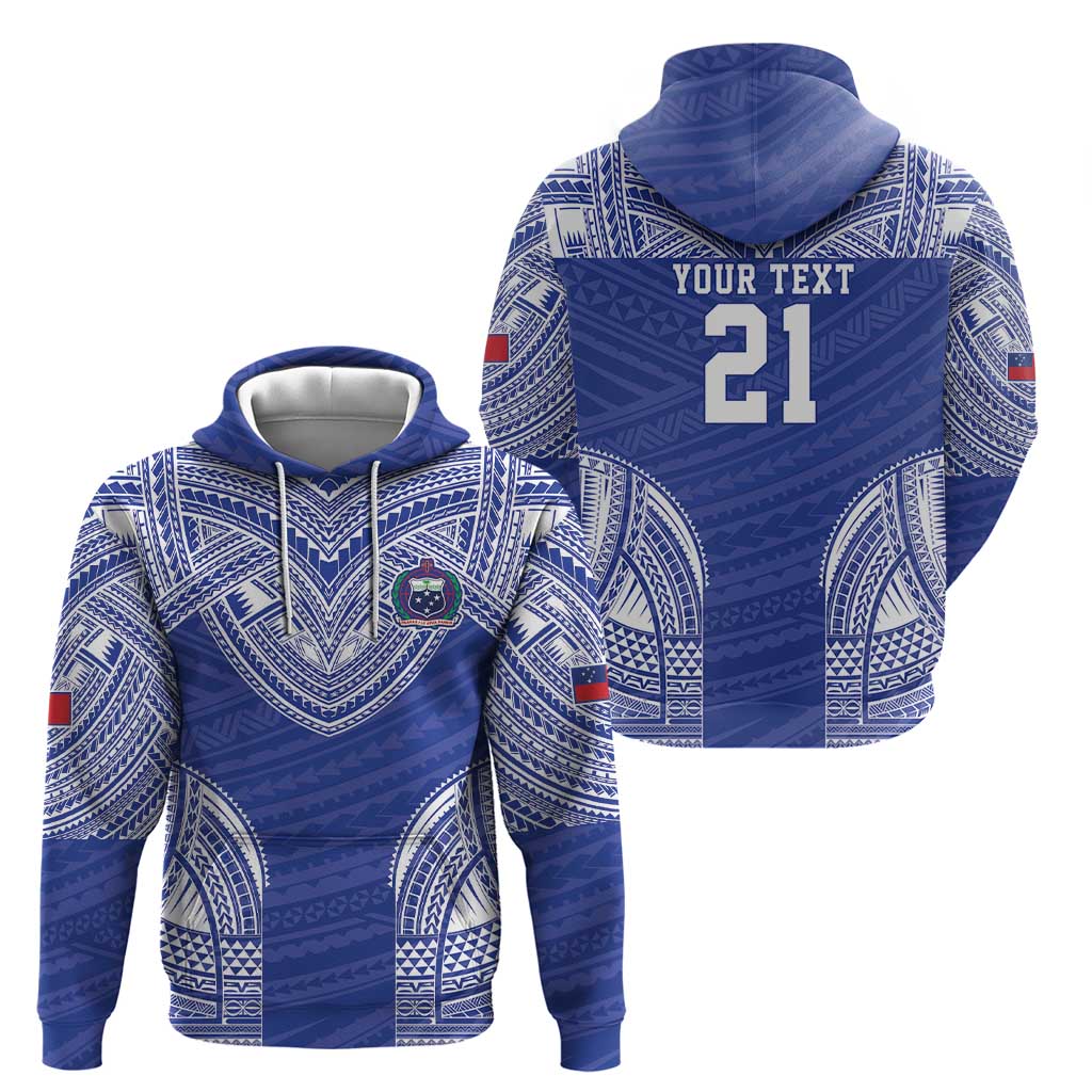 Manu Samoa Pacific Samoa Rugby Custom Zip Hoodie Polynesian Pattern