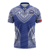 Manu Samoa Pacific Samoa Rugby Custom Zipper Polo Shirt Polynesian Pattern - Polynesian Pride