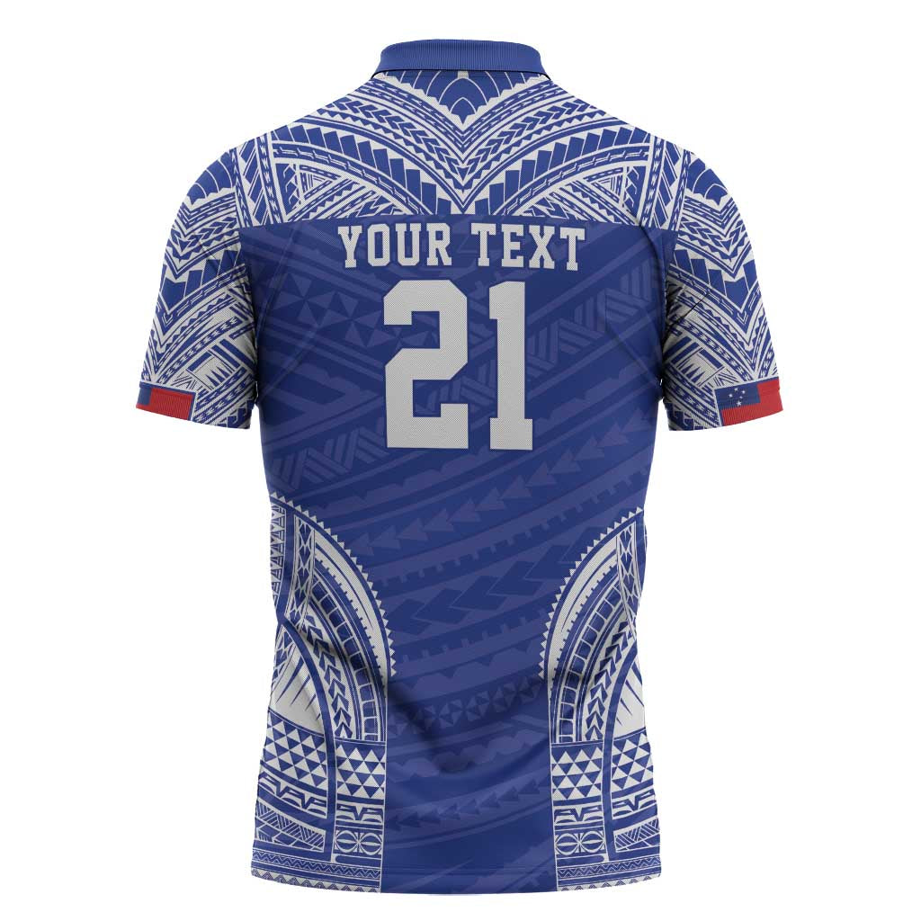 Manu Samoa Pacific Samoa Rugby Custom Zipper Polo Shirt Polynesian Pattern - Polynesian Pride