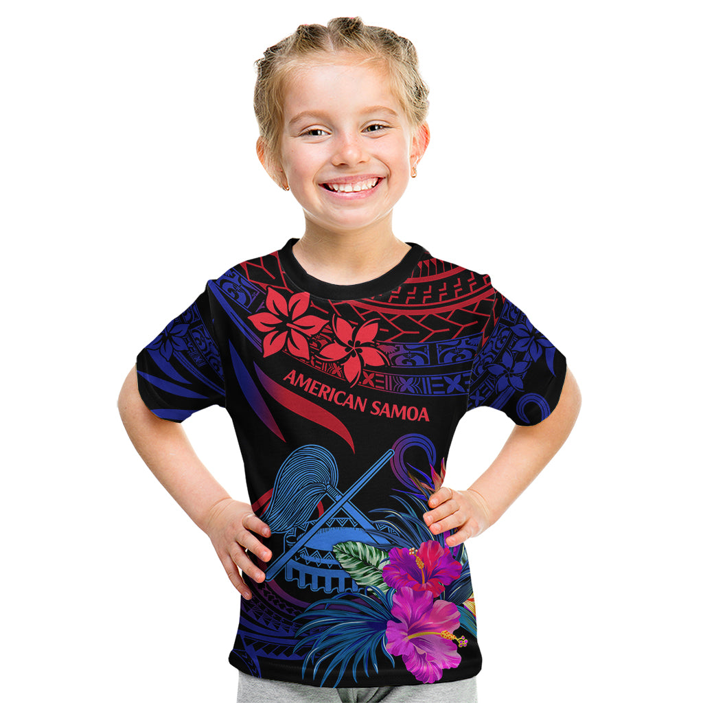 American Samoa Kid T Shirt Manu'a Cession Day Polynesian Tribal LT9 Gradient Blue - Polynesian Pride