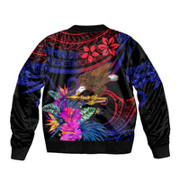 American Samoa Sleeve Zip Bomber Jacket Manu'a Cession Day Polynesian Tribal LT9 - Polynesian Pride