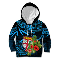 Fiji Islands Kid Hoodie With Polynesian Tribal Happy National Day LT9 Blue - Polynesian Pride
