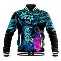 Custom Polynesian Guam Baseball Jacket With Latte Stone Happy Liberation Day LT9 Unisex Blue - Polynesian Pride