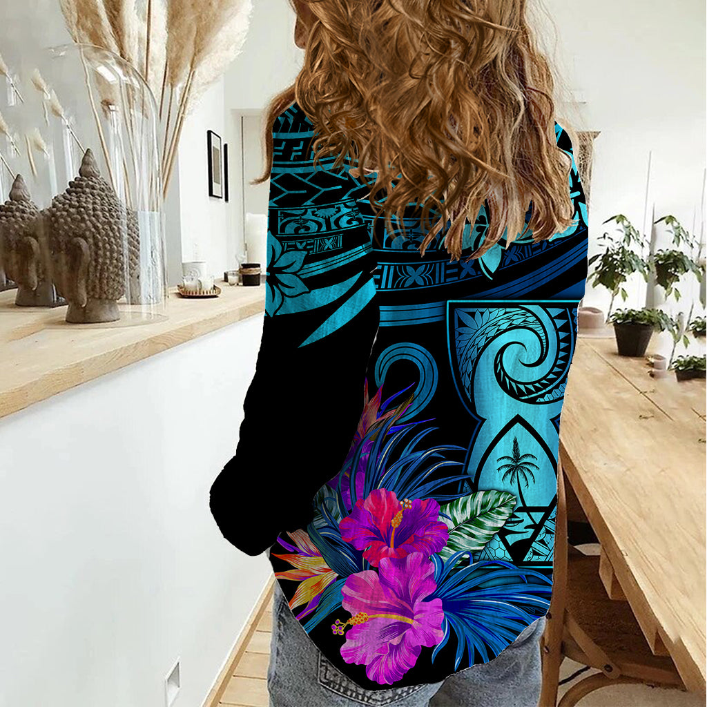 Custom Polynesian Guam Women Casual Shirt With Latte Stone Happy Liberation Day LT9 - Polynesian Pride