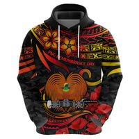 PNG Remembrance Day Hoodie Polynesian Tribal and Poppy LT9 - Polynesian Pride