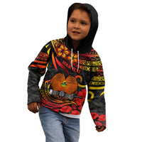 Custom PNG Remembrance Day Kid Hoodie Polynesian Tribal and Poppy LT9 - Polynesian Pride