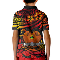 Custom PNG Remembrance Day Kid Polo Shirt Polynesian Tribal and Poppy LT9 - Polynesian Pride