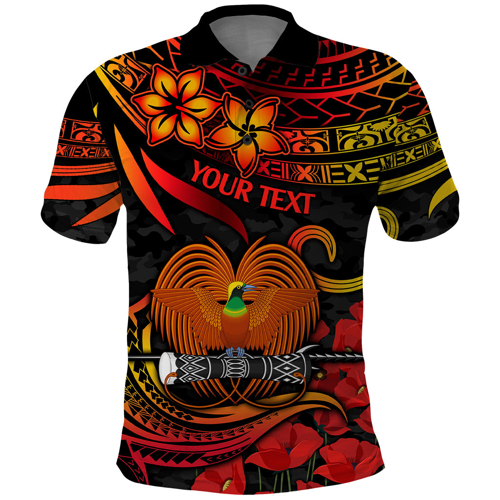 Custom PNG Remembrance Day Polo Shirt Polynesian Tribal and Poppy LT9 Red - Polynesian Pride