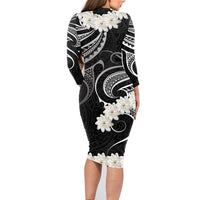 White Sunday Tokelau Gardenia Thunbergia Family Matching Long Sleeve Bodycon Dress and Hawaiian Shirt Fakamalo Atu Kia Te Koutou Uma