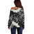 White Sunday Tokelau Gardenia Thunbergia Off Shoulder Sweater Fakamalo Atu Kia Te Koutou Uma