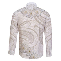 Tokelau Gardenia Thunbergia Family Matching Long Sleeve Bodycon Dress and Hawaiian Shirt Black Polynesian Art Vibe