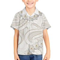 Tokelau Gardenia Thunbergia Family Matching Off Shoulder Short Dress and Hawaiian Shirt Black Polynesian Art Vibe