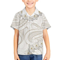 Tokelau Gardenia Thunbergia Family Matching Tank Maxi Dress and Hawaiian Shirt Black Polynesian Art Vibe