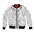 Manuia le Aso Sa o Tamaiti Tonga Bomber Jacket White Sunday Heilala Lei