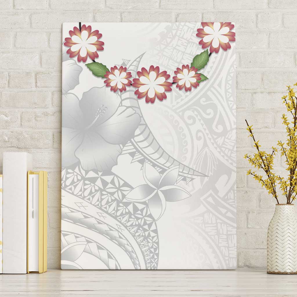 Manuia le Aso Sa o Tamaiti Tonga Canvas Wall Art White Sunday Heilala Lei