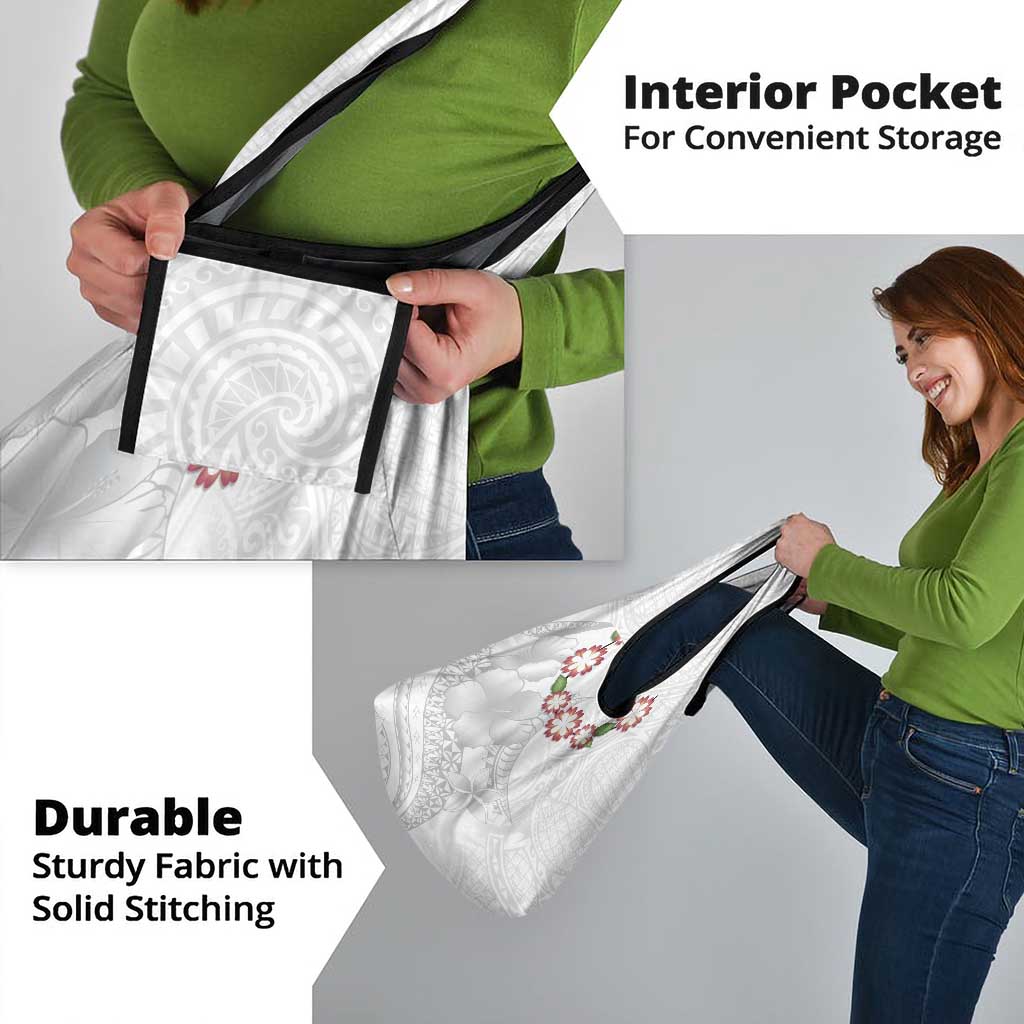 Manuia le Aso Sa o Tamaiti Tonga Grocery Bag White Sunday Heilala Lei