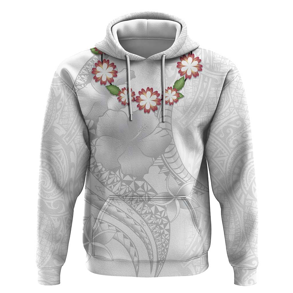 Manuia le Aso Sa o Tamaiti Tonga Hoodie White Sunday Heilala Lei