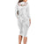 Manuia le Aso Sa o Tamaiti Tonga Long Sleeve Bodycon Dress White Sunday Heilala Lei