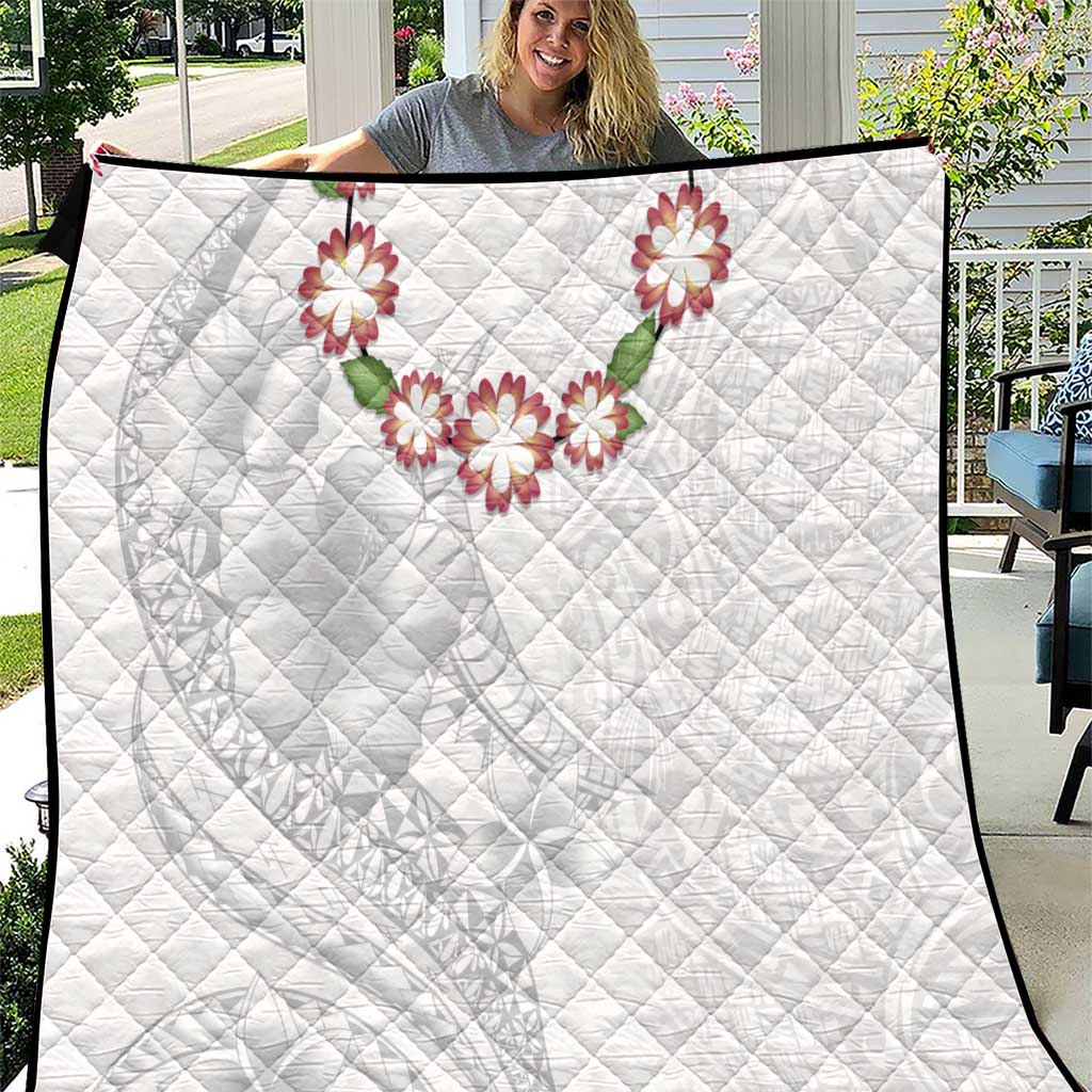 Manuia le Aso Sa o Tamaiti Tonga Quilt White Sunday Heilala Lei