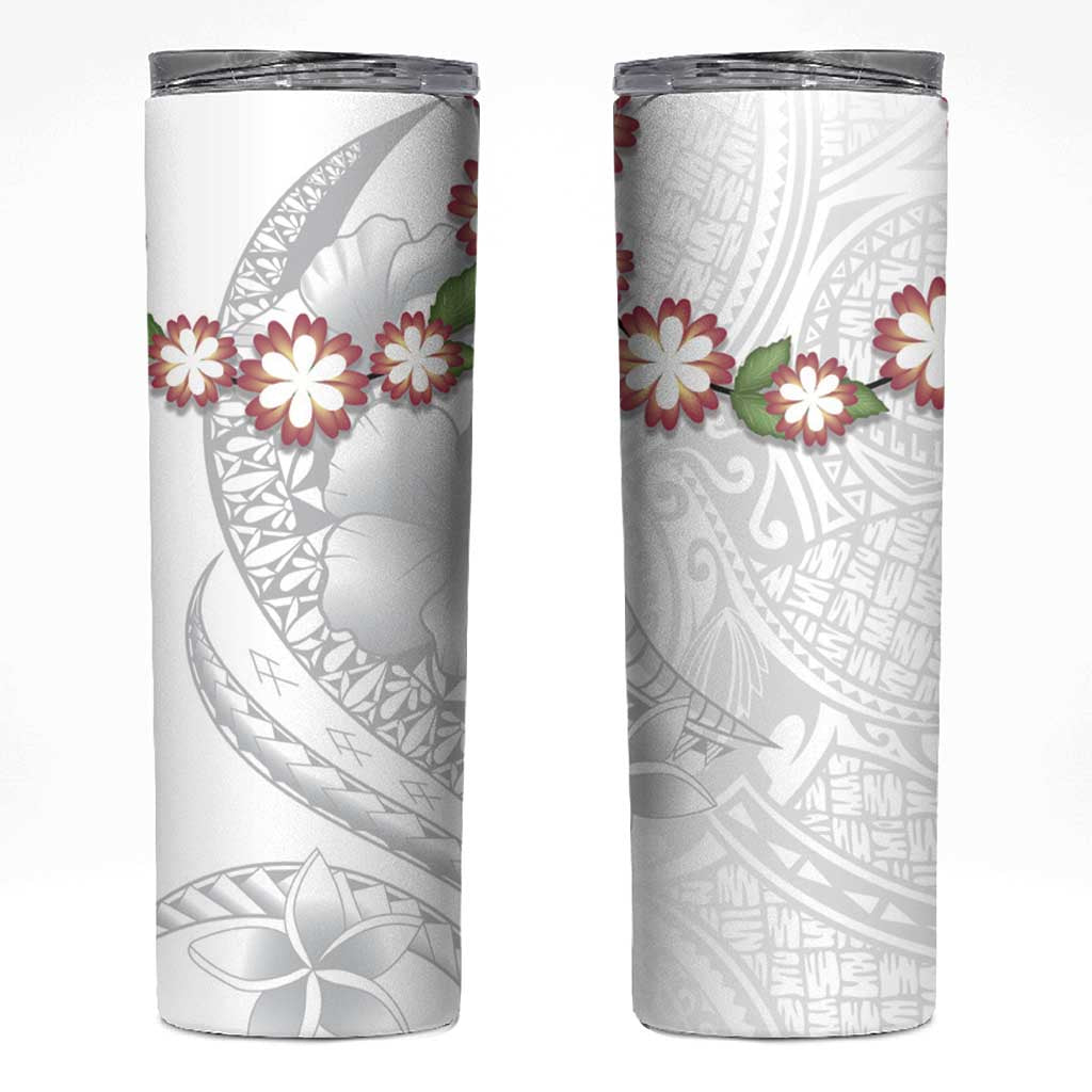 Manuia le Aso Sa o Tamaiti Tonga Skinny Tumbler White Sunday Heilala Lei