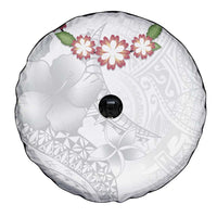 Manuia le Aso Sa o Tamaiti Tonga Spare Tire Cover White Sunday Heilala Lei