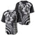 Hawaiian Sea Turtle Baseball Jersey Black Hibiscus Flowers and Kakau Pattern