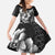 Hawaiian Sea Turtle Family Matching Long Sleeve Bodycon Dress and Hawaiian Shirt Black Hibiscus Flowers and Kakau Pattern