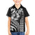 Hawaiian Sea Turtle Family Matching Puletasi and Hawaiian Shirt Black Hibiscus Flowers and Kakau Pattern