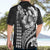 Hawaiian Sea Turtle Hawaiian Shirt Black Hibiscus Flowers and Kakau Pattern