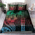 Hawaiian Sea Turtle Bedding Set Green Hibiscus Flowers and Kakau Pattern